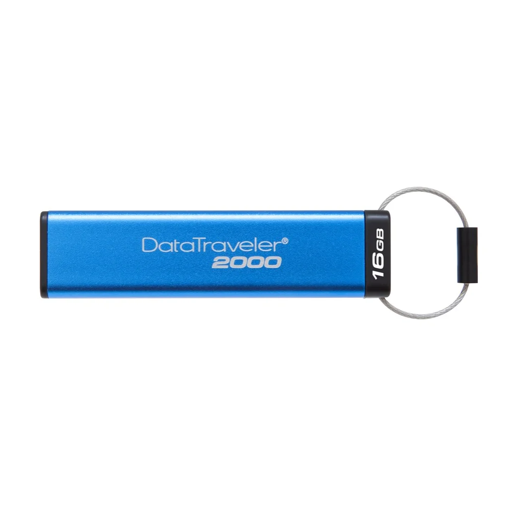 Kingston DataTraveler 2000 DT2000/16 GB-Memoria USB 3,0 DE 16 GB cifrada con Teclado... tipo Llave... Azul