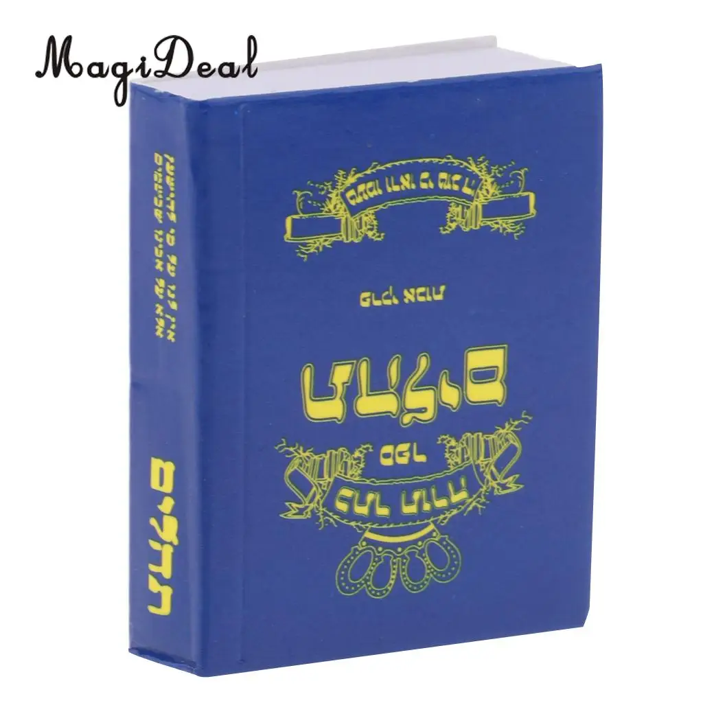 1/6 Scale Mini Holy Bible Book Model Dollhouse Miniatures Decoration for Study Room Blue Cover