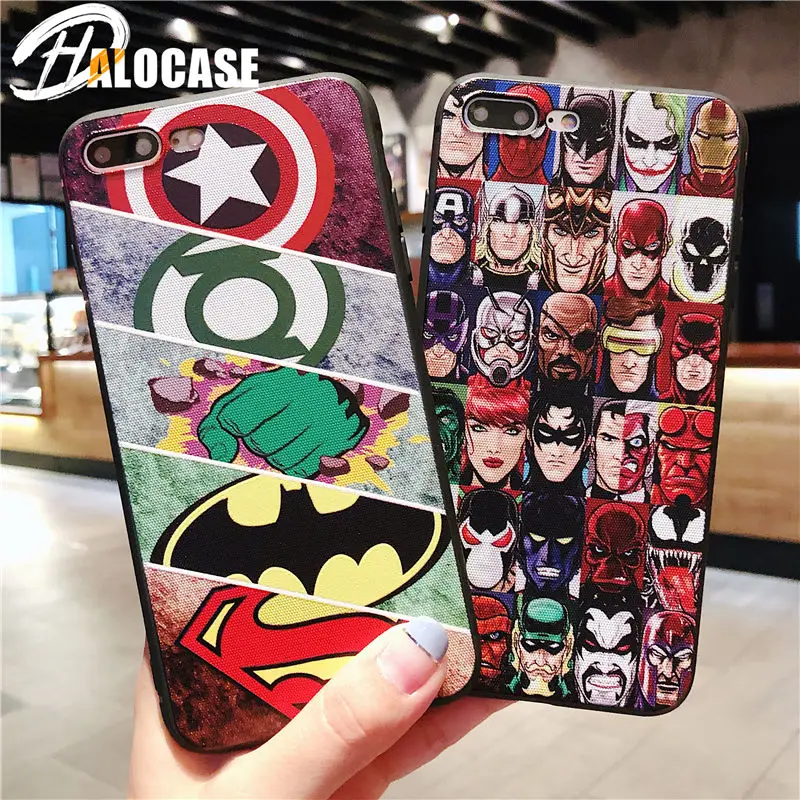 

Luxury Marvel Heroes Collection Comic Pattern Soft TPU Phone Case for iPhone X XS XR XS MAX 8 7 6 6s Plus Phone Case Capa