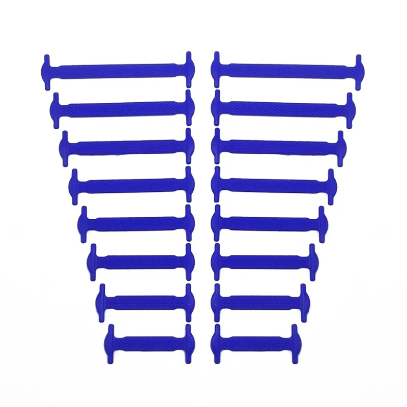 C Deep-Blue 16pcs 16 шт./лот 8 Размеры творческие многоцветной твердое шнурки без завязок унисекс эластичные силиконовые шнурки для всех кроссовки G003 - Цвет: C Deep-Blue 16pcs
