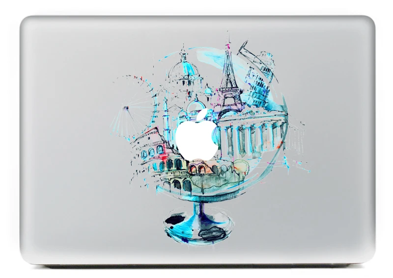 

Glass City DIY Personality Vinyl Decal Laptop Sticker for macbook Pro Air 13 inch Cartoon laptop Skin shell for mac book