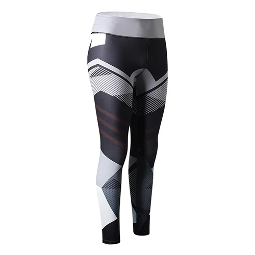 Женские леггинсы для тренировок, компрессионные штаны, брюки для упражнений, трико для бега, спортивные брюки, брюки, костюм для бега, женские брюки - Цвет: Black with Grey