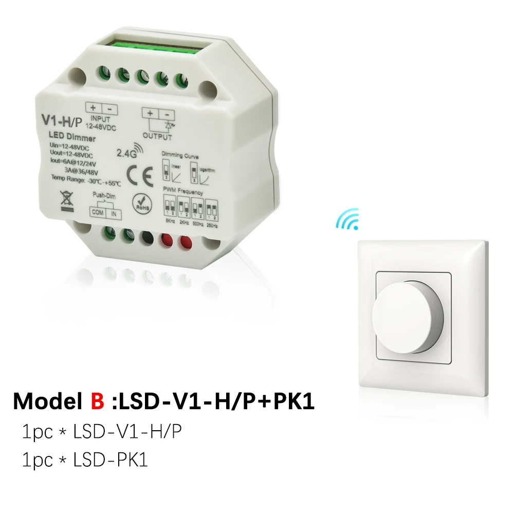 Светодиодный диммер 12 В 24 В ШИМ 2,4G светодиодный сенсорный RF беспроводной пульт дистанционного управления 36 в 48 в умный Wifi диммер контроллер для одноцветной светодиодной ленты - Цвет: Model B