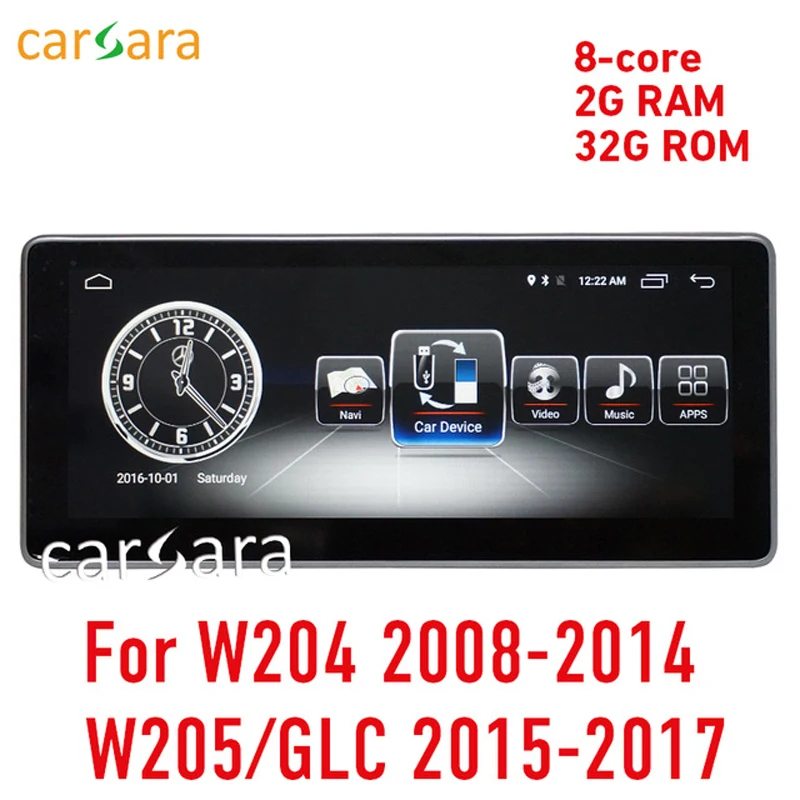 Автомобильный экран Mercedes W204 Android дисплей для GLC C Класс W205 Wifi Bluetooth Aftermarket приборная панель навигатор с 2 г ram 8 ядер