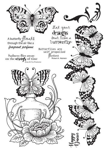 

flower butterfly Clear Stamp/Seal for DIY scrapbooking/photo album Decorative clear stamp sheets A1909