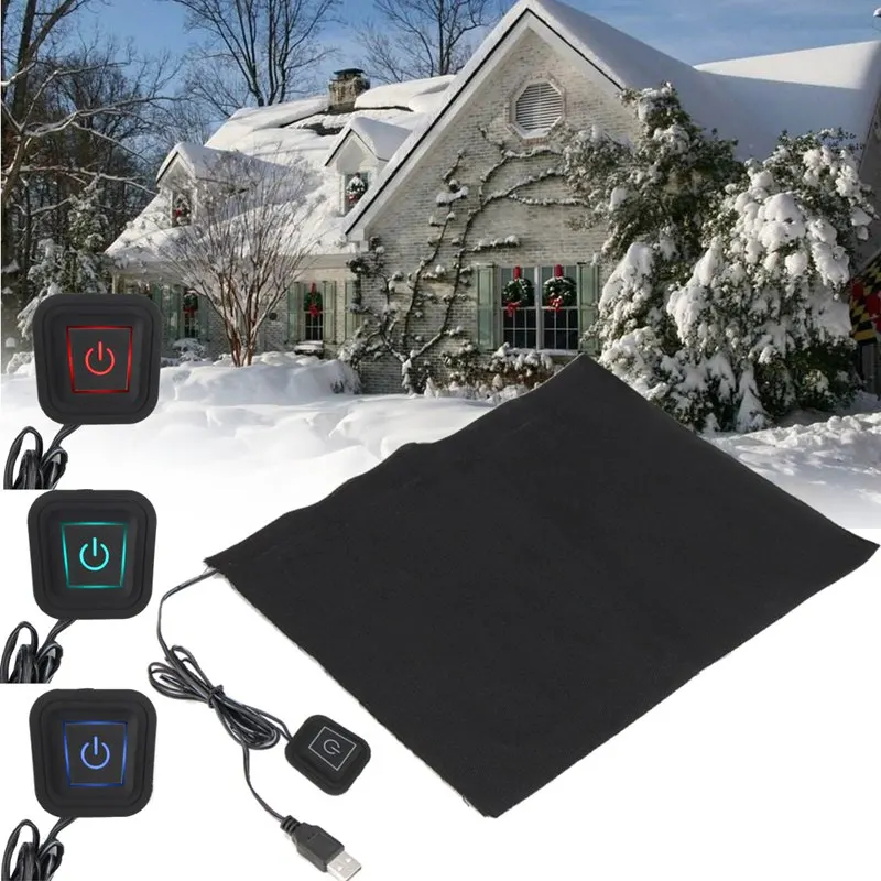 5 V USB Электрический сушилка для одежды лист Регулируемый Температура зимние перчатки с подогревом для ткани ПЭТ-грелка талии Tablet