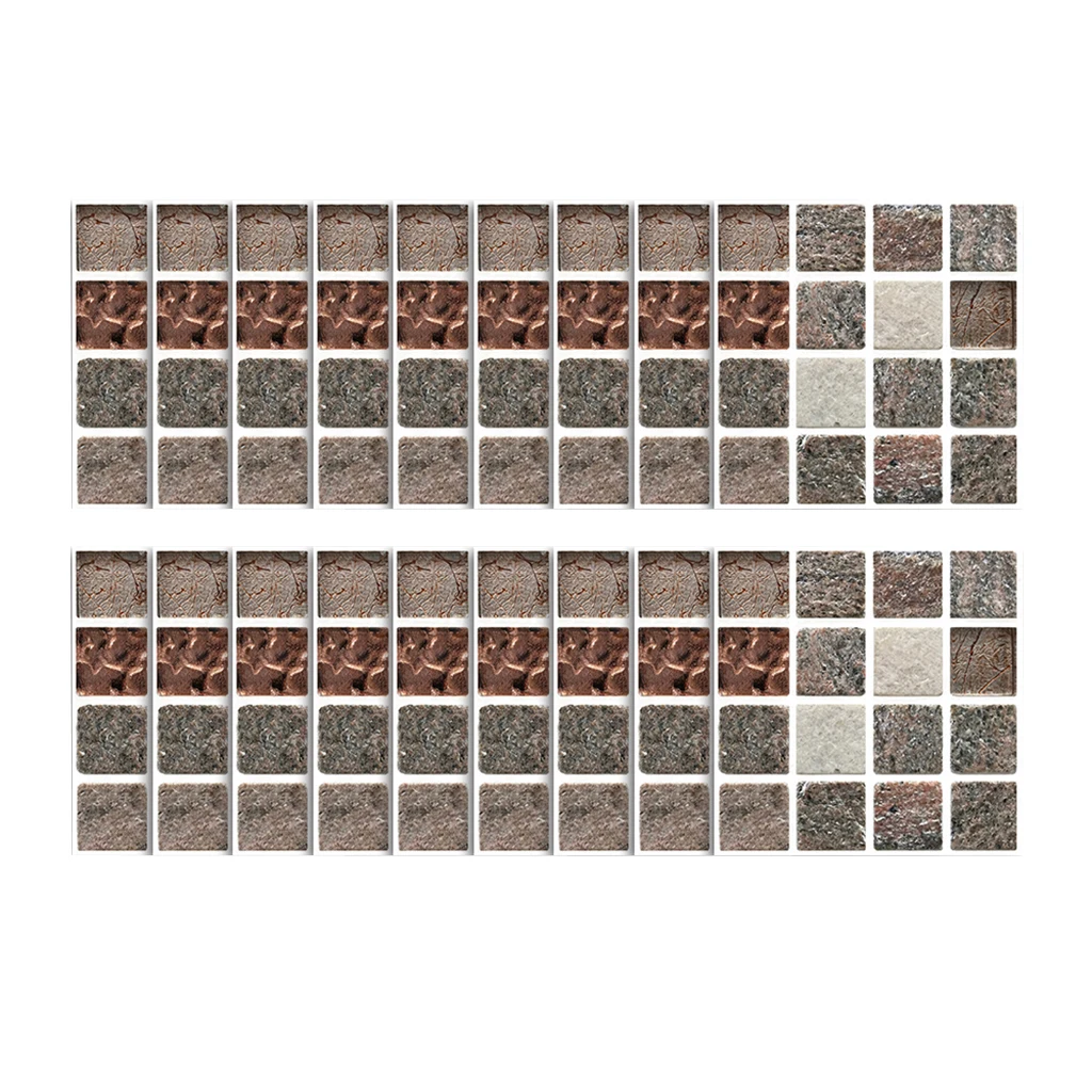  Pack of 18 Tiles 3D Wall Panels Interior Wall Decoration for Bathroom Kitchen Backplash Decals Wallpaper
