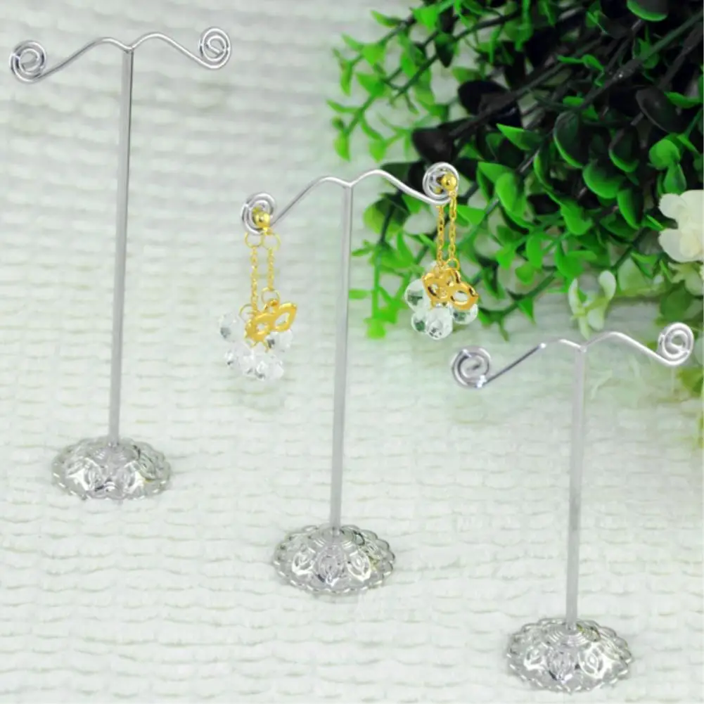 3x Metal Earring Display Stand Jewelry Organizer Holder Transparent