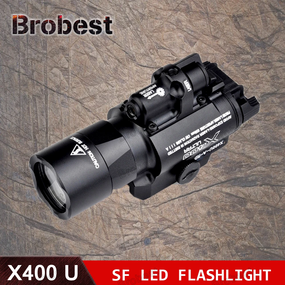 Airsoft Surefir X400 ультра светильник Пышка красный лазер 20 мм Picatinny Weaver Rail Mount 450 люмен X400U