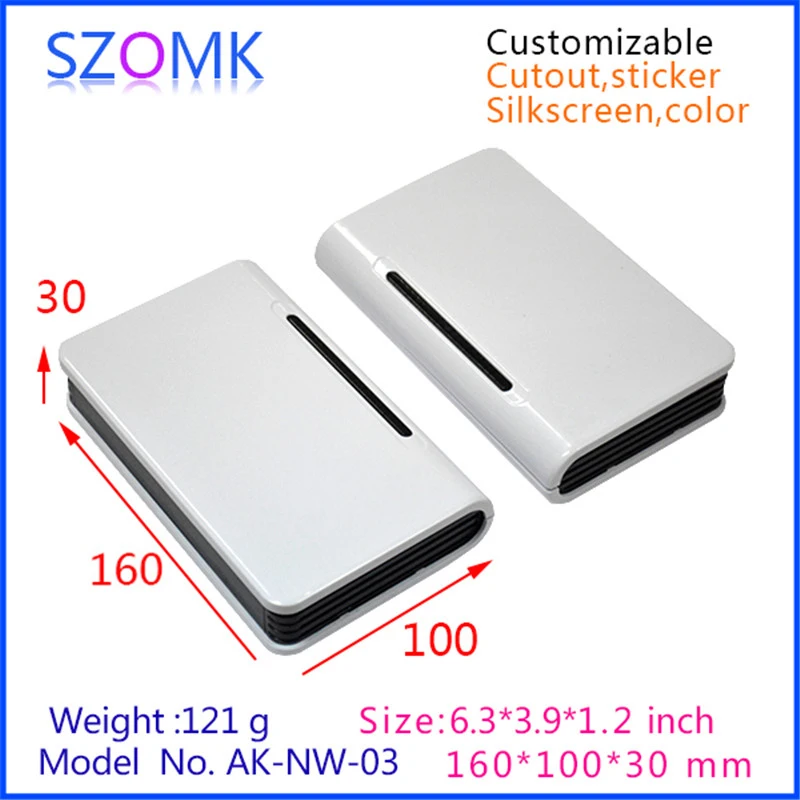4pcs hot selling szomk housing project box network instrument housing case electronics router plastic enclosure for pcb design 1pcs 220x120x325mm new electronics project box pcb holder steel iron housing project case extrusion enclosure housing