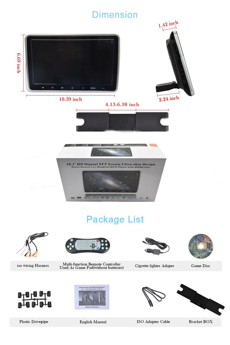 Dvd-плеер Автомобильная Поддержка USB/SD/HDMI/IR/FM/динамик подголовник автомобиля монитор 2 шт. 10,1 дюймов сенсорная кнопка игры пульт дистанционного управления MP5 автомобильный телевизор