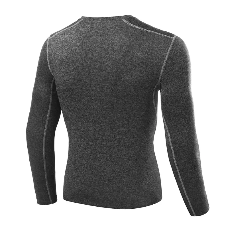 Hot! Quick Dry Men Compression Sports Shirt Long Sleeves T-shirt Fitness Clothing Solid Color Body Build Crossfit Th