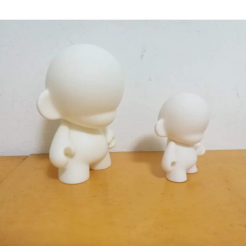 2pc of lots 6.5inch and 4inch Kidrobot Munny DIY Paint Vinyl Doll Action Figure Doll White Color With Opp Bag