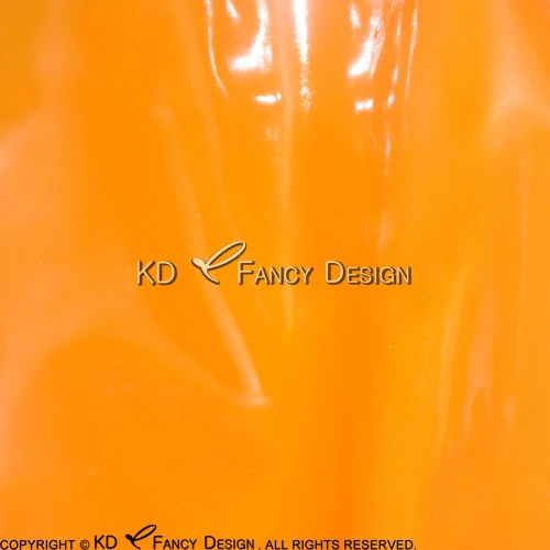Черные пикантные длинные латексные юбка с длиной до колена Резиновая лента плавки DQ-0020 - Цвет: orange