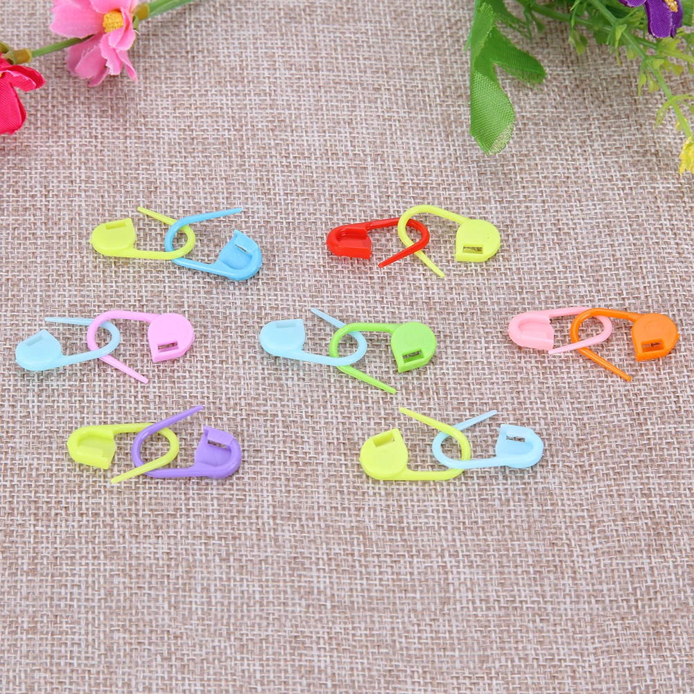 100Pcs/set Colorful Plastic Knitting Needles Crochet Locking Stitch Markers Crochet Hook Latch Knitting Clip Sewing Tools