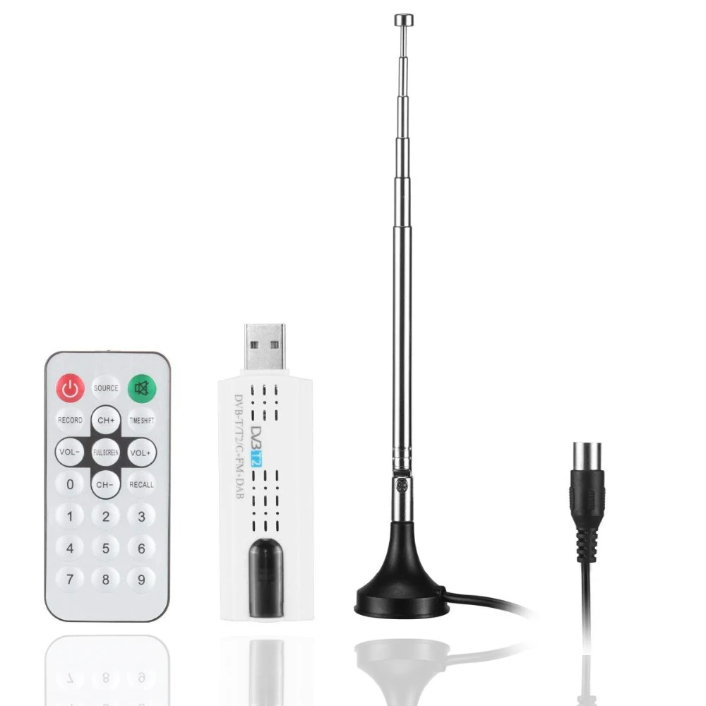 

USB DVB-T2 HDTV Digital TV Stick Remote Receiver DVB-C DV ESY1 FM DAB