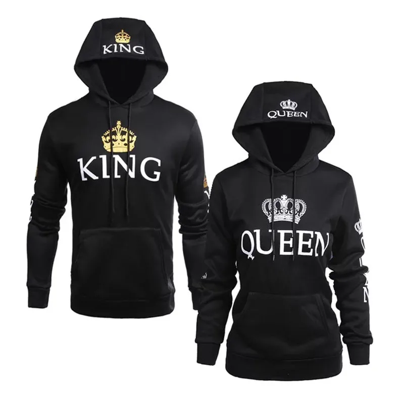 Adulto unisex Halloween pareja HOODIE Rey reina traje