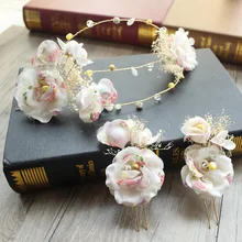 NEW Free shipping KLJH30656 30SET /lot 3 colors 1pc Silk Rose crown& 2pcs hair clips Hawaii Dancer Summer Beach Party