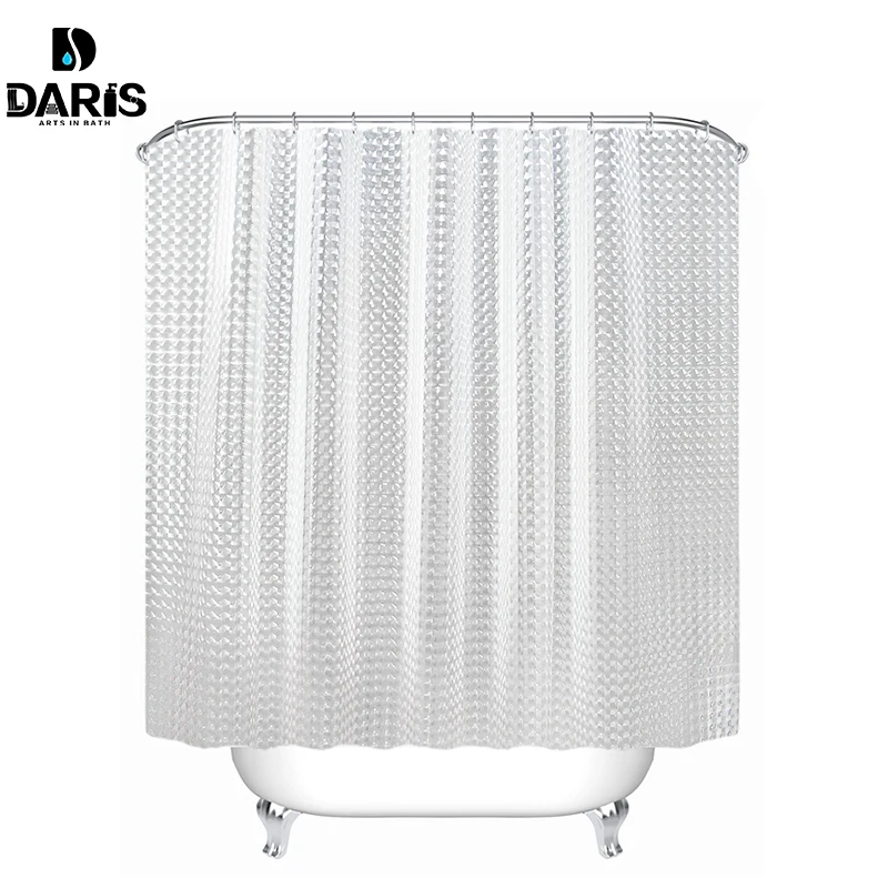 

SDARISB Shower Curtain EVA Translucent 3D Thickened Shower Curtains Bathroom Curtain Moldproof Waterproof Bathroom Curtain