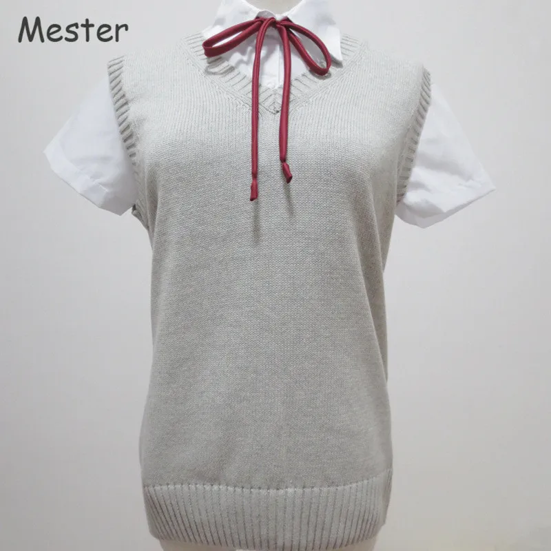 Japanese School Uniform Sweater Vest Kawaii Sleeveless V Neck Knitting Pullovers font b Anime b font