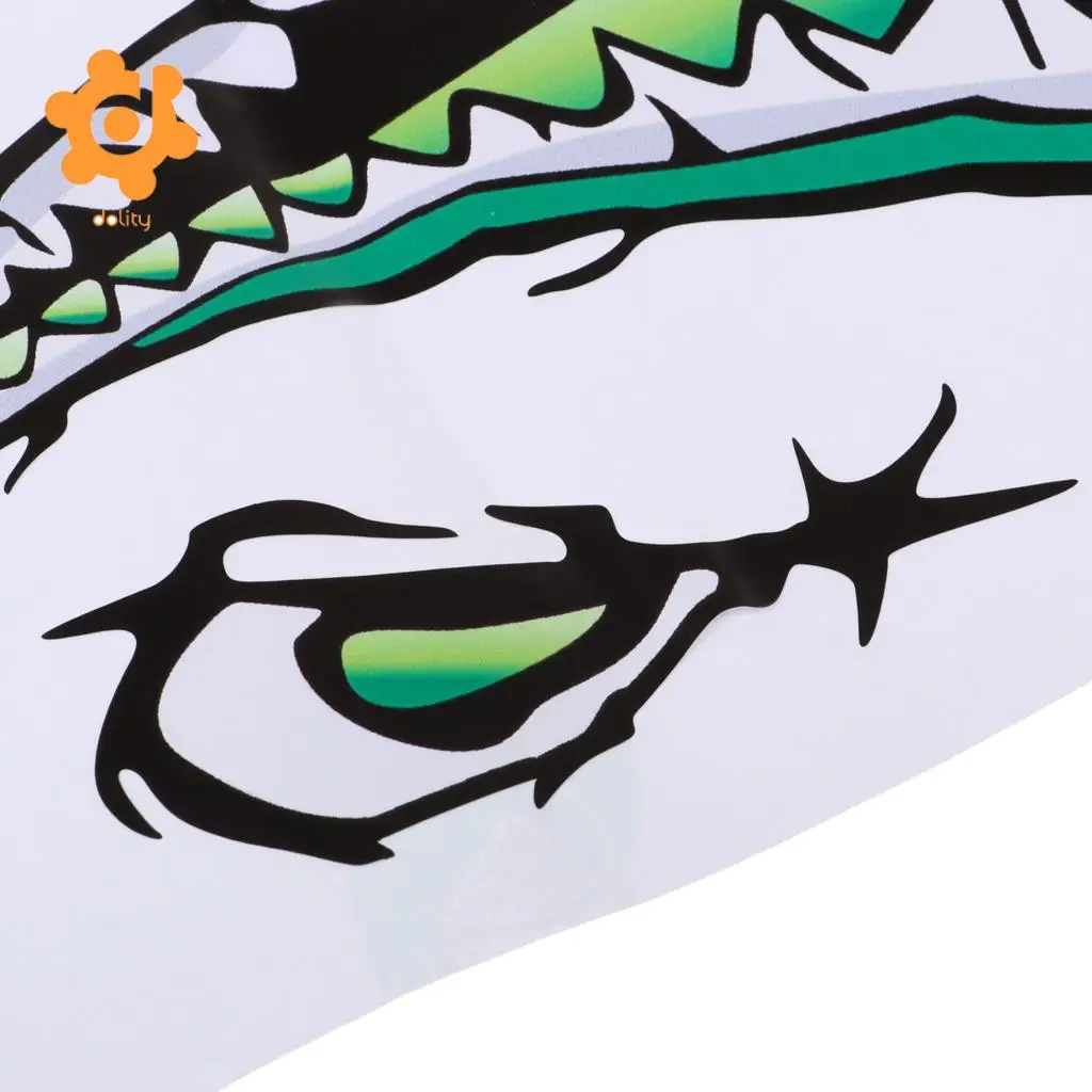 2 Pieces Large 3D Shark Teeth Mouth Eye Decals Sticker Kayak Fishing Boat Dinghy Car Bumper Graphics Accessories - Choose Colors