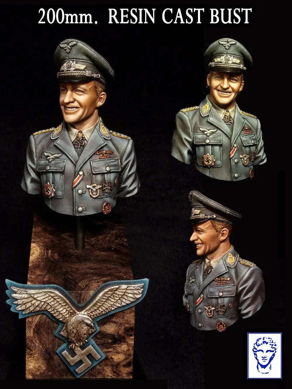 [Loong Way Miniatures] Alexandros модели Ганс-Ульрих рудель, Stuka Pilot Бюст Смолы миниатюра