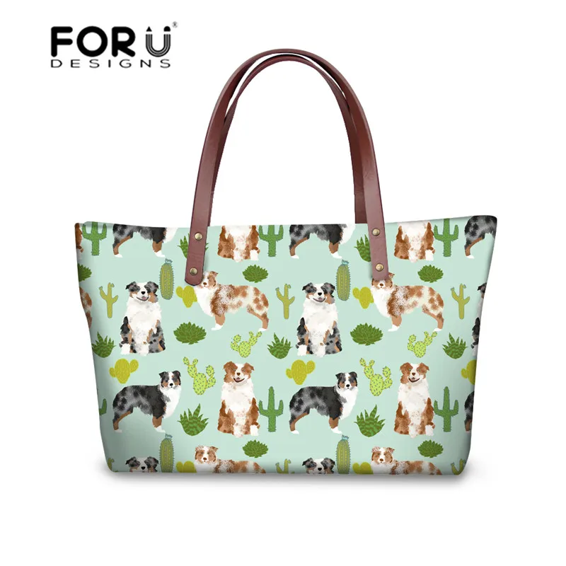 FORUDESIGNS Top handle Bags for Women Australian Shepherd Printing