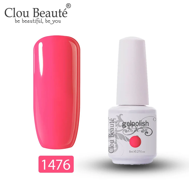 Clou Beaute Гель-лак Soak Off Hybrid UV Полупостоянный Гель-лак Esmalte Гель-лак 8 мл Подарочный набор Гель-лак для нейл-арта праймер - Цвет: 1476