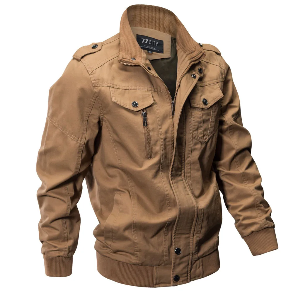 

Jacket Men Autumn Military Outerwear Coat Long Sleeve With Patchwork Men's Clothing chaqueta hombre 18SEP26