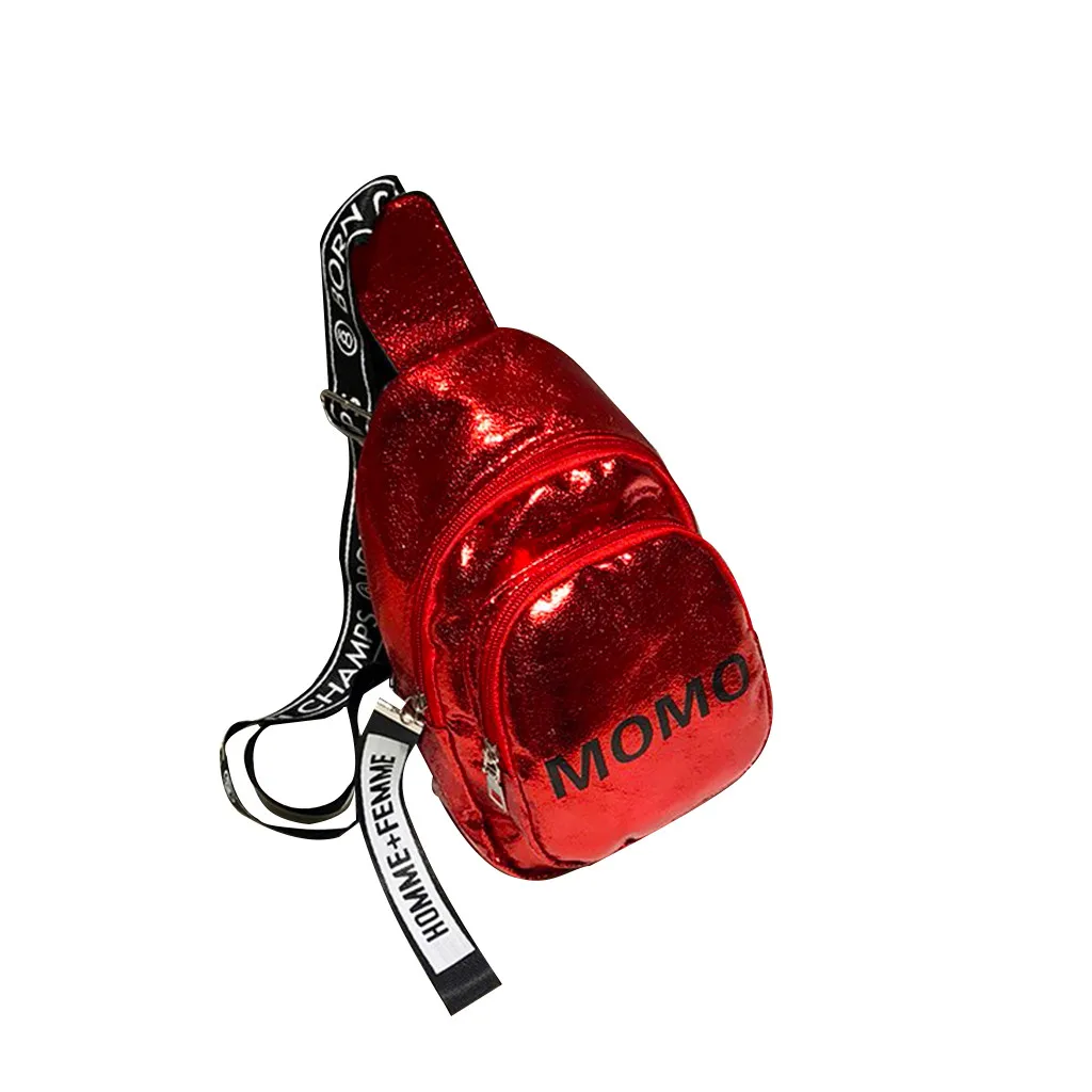 Женские нагрудные сумки, модная кожаная сумка-мессенджер на цепочке, сумка на плечо, Женская Большая вместительная сумка на молнии для телефона, сумка на пояс, летняя сумка - Цвет: Red