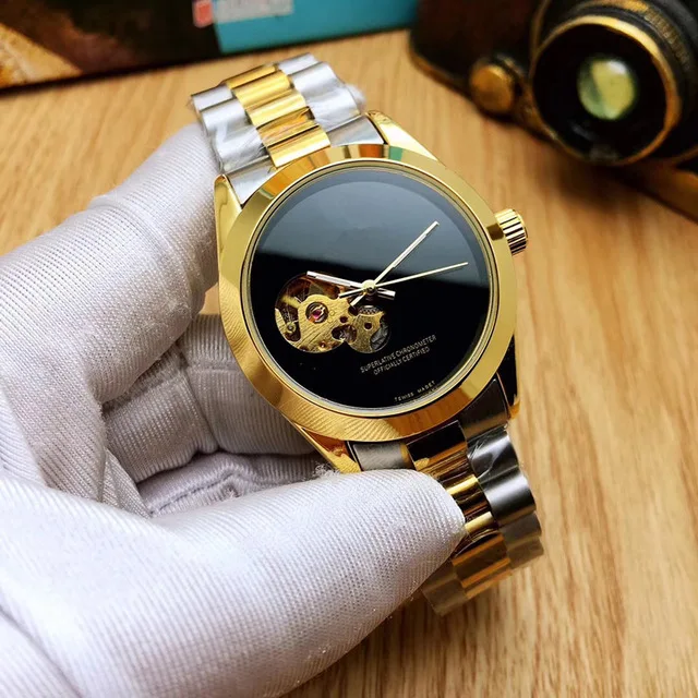 

luxury designer mens mechanical watches automatic daydate top brand sport movement simple men automatic watch skull black clock