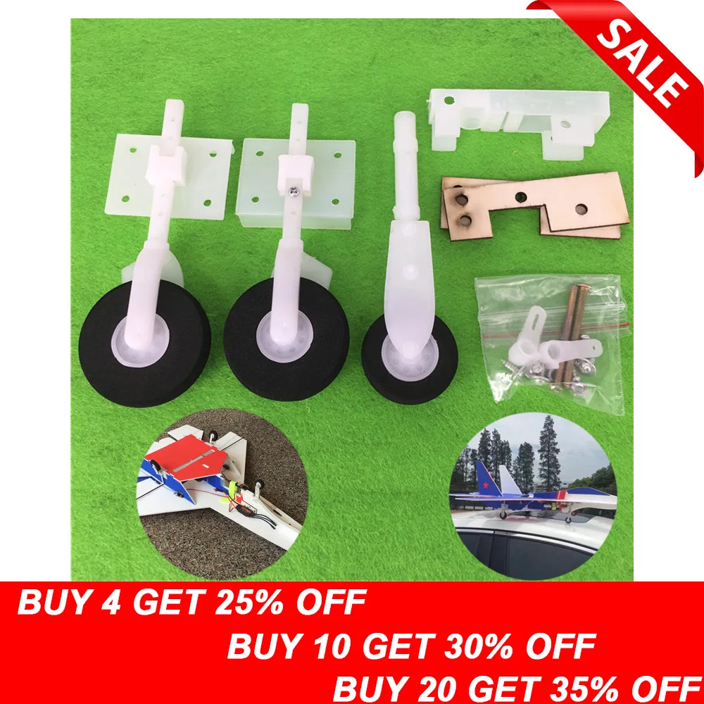 55g Electric Retractable Landing Gear For RC Airplane (3-5kg) - Servoless, Metal Steering Block, 5mm Shaft