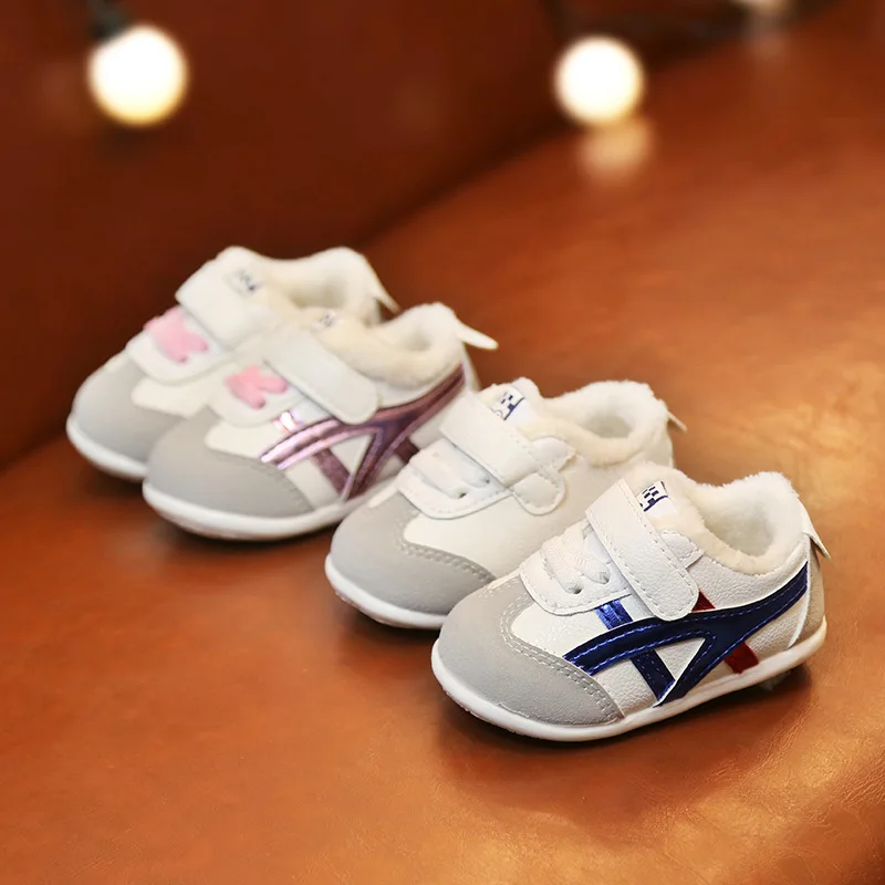 

2018 Winter Baby Boys Sports Sneakers With Fur Warm Kids Shoes Toddler Girl Running Shoes Antilsippery Tenis Infantil Shoes