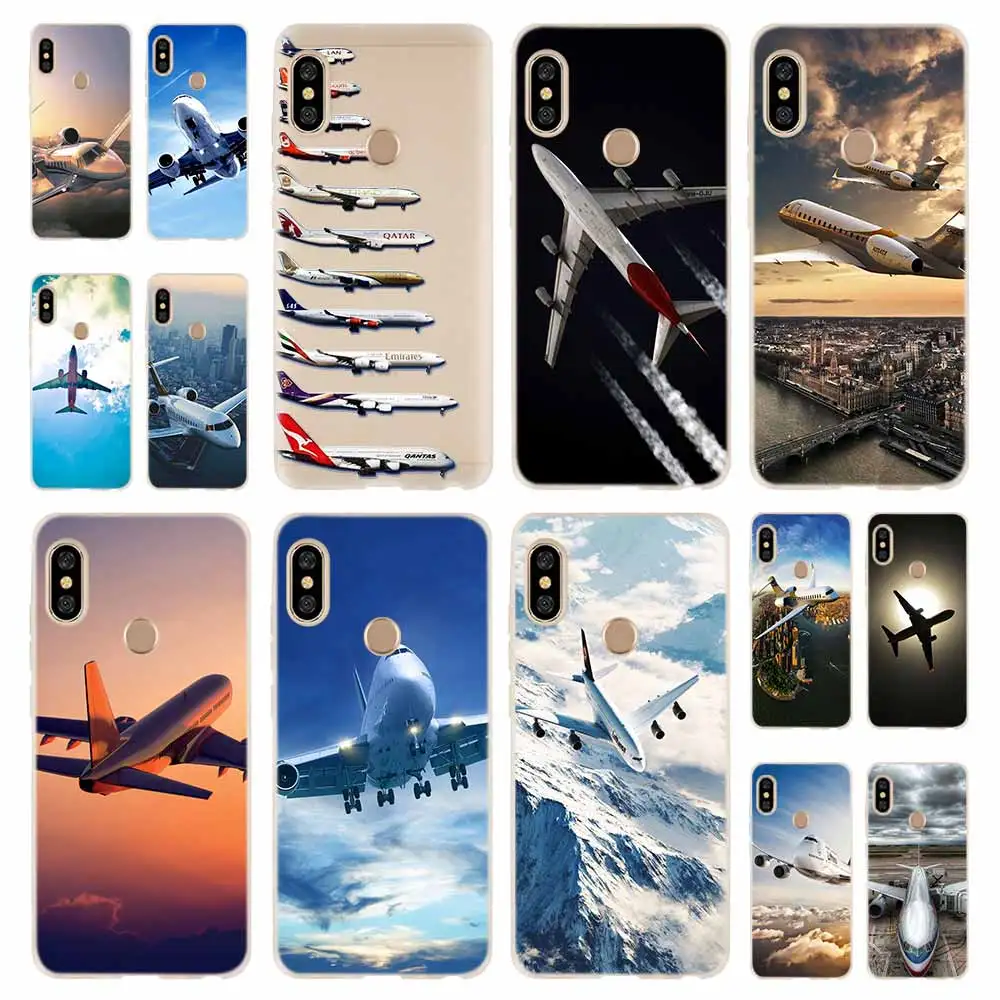 

Aircraft Airplane fly travel cloud Sky Fashion Soft Case Cover For Coque Xiaomi Redmi 4A 5A 6A 4X 5 Plus 6 Pro Note 7 6 4 4X 3 5