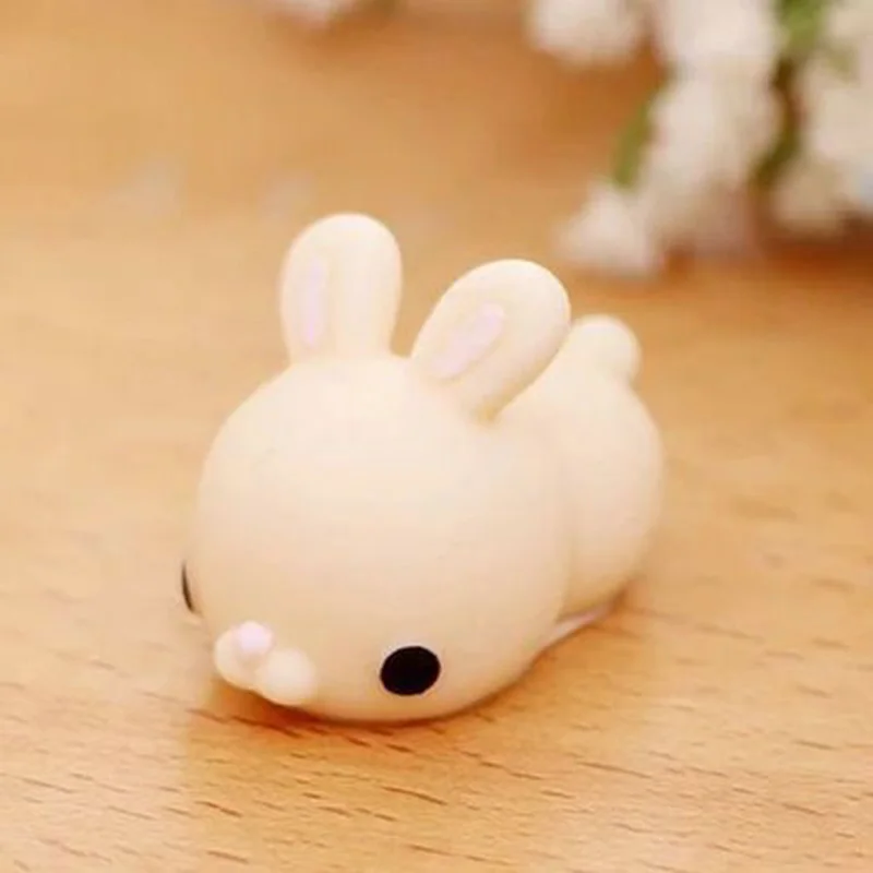 Kawaii Mini animals Mochi Squeeze эластичные мягкие панда курица утка овца свинья кролик Тигр мягкие телефонные ремешки детские игрушки - Цвет: rabbit