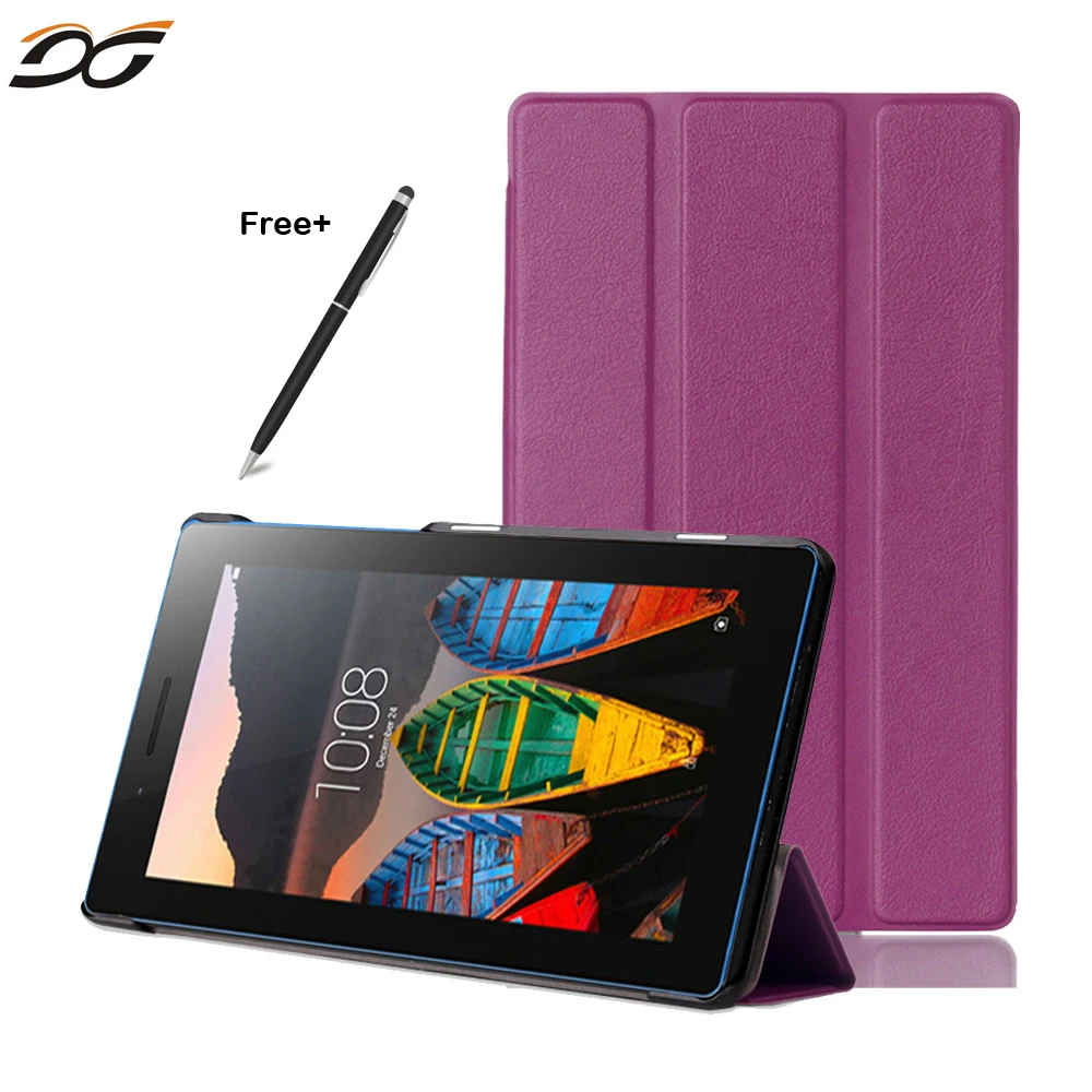 Tablet Case For Lenovo Tab3 7 Essential 710f 710i Trifold Stand Pu