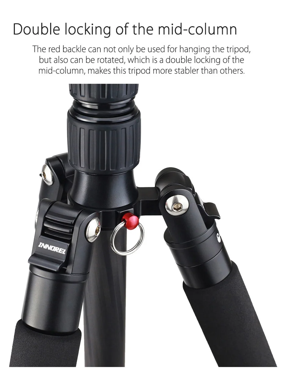 RT40C Carbon Fiber Camera Tripod Professional Travel Compact Tripod Video Monopo