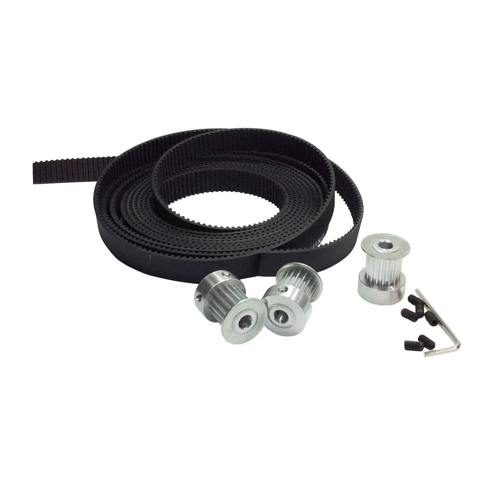 

3PCS 20 Teeth HTD 3M Timing Pulley Bore +3 Meters 3M Rubber Open Ended Timing Belt Width 15mm for Laser Engraving CNC Machines