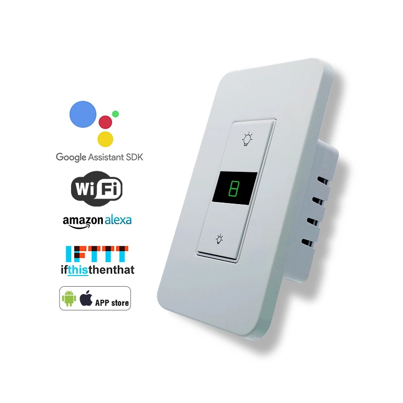 Tobago Wifi Led диммер переключатель US 110 в 240 в цифровой сенсорный светильник переключатель Tuya Smart Life Alexa Google Home включить