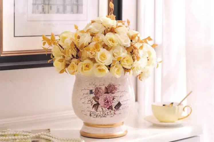 Красивое керамическое украшение в виде вазы, европейские ретро украшения для дома и гостиной