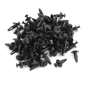 

4mm Hole Plastic Rivets Fastener Door Push Clips Black 100 Pcs for Car