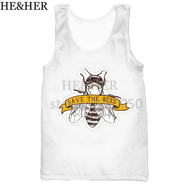 Help save the bees 3D Печатный унисекс Топ на бретелях для мужчин модный крутой летний топ на бретелях для работы Мужские Женские топы топ на бретелях - Цвет: 7