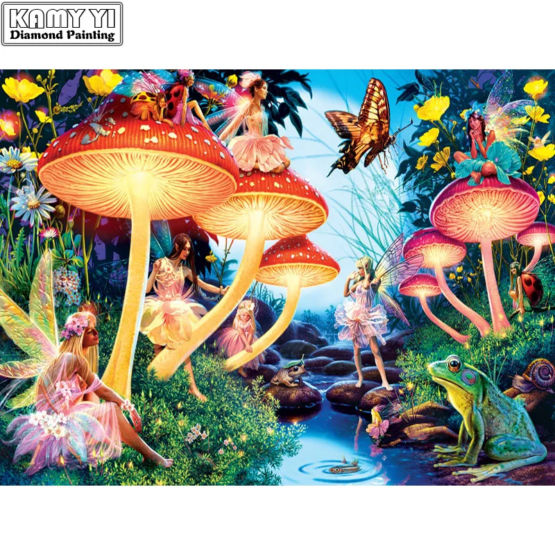 

Full Round 5D diamond painting DIY diamond embroidery Forest Butterfly Fairy Cross Stitch Rhinestone mosaic home decoration
