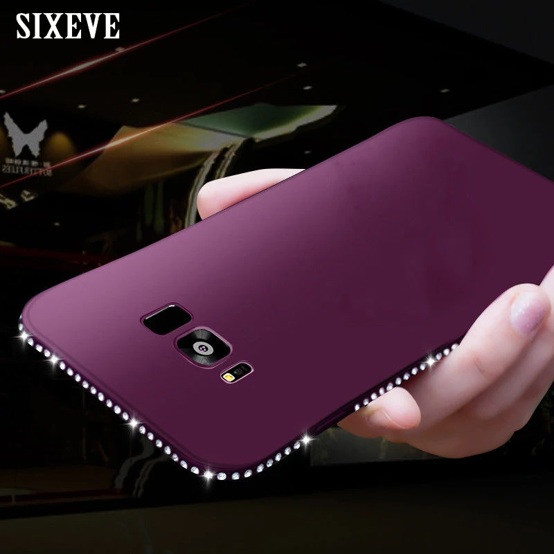 

Luxury Diamond Silicone Case For Samsung Galaxy S8 S9 Plus S7 Edge Note 8 Samsung S9Plus S8Plus Matte Soft TPU Cell Phone Cover
