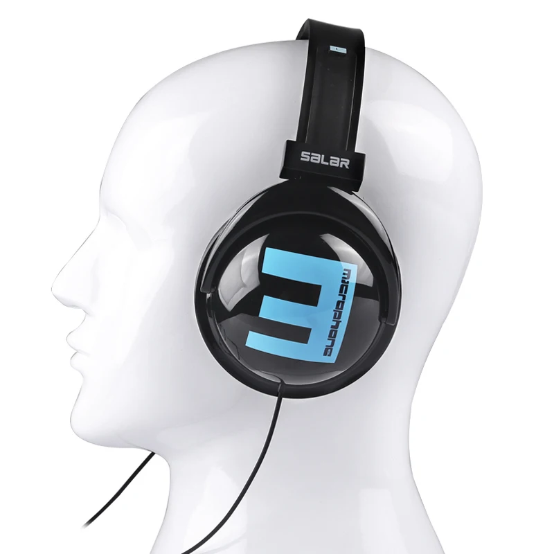 Salar Big E Portable Over-Ear Headband Wired Earphone Gaming Headset Foldable Headphone for iPhone Laptop PC Computer