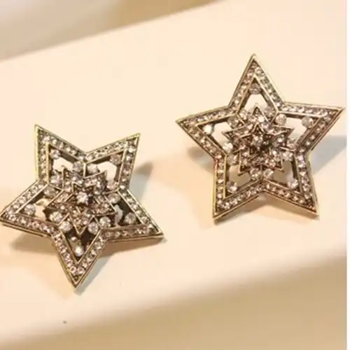 Серьги гвоздики женские с полыми звездами 4ED299|pentagram earrings|earring pentagramearings hollow |