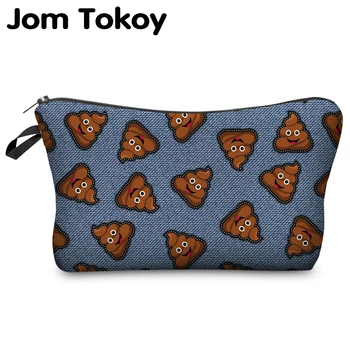 

Jom Tokoy Cosmetic organizer bag Happy poop 3D printing Cosmetic Bag Fashion Women Brand makeup bag