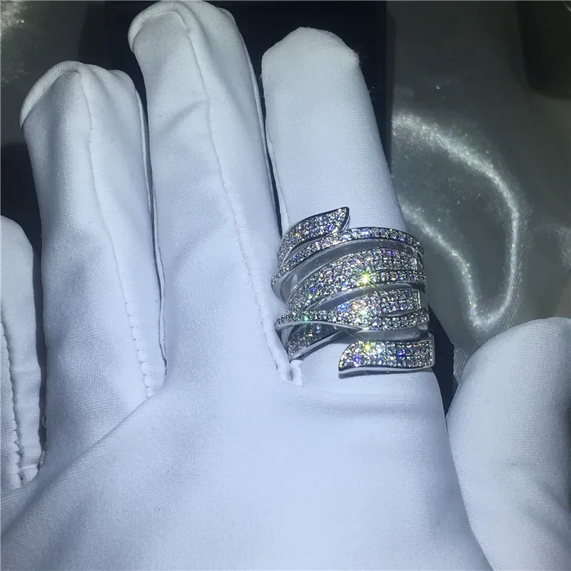Роскошное женское кольцо с крестом, 925 пробы, серебро, AAAAA, Cz камень, большое обручальное кольцо для женщин, свадебные ювелирные изделия