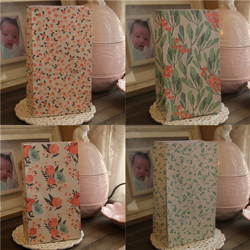 

4PCS 23*13cm Candy Food Gift Paper Bags with Sticker for Flowers Craft Paper Best Gift Bag Shopping Bags