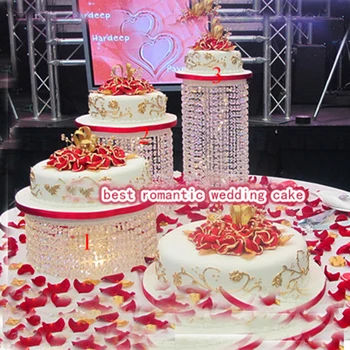 

3pcs/set crystal cake holder combination Birthday Home Decoration Crystal transparent acrylic cake stand wedding cake display